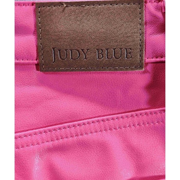 Judy Blue Faux Leather High Waist Control Top Straight Leg Pants Size 15… - Picture 4 of 12